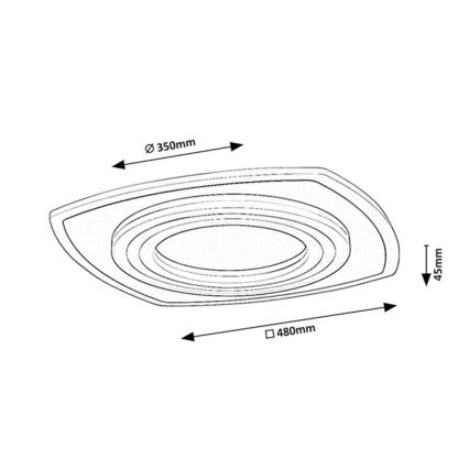 Rabalux - Dimbart LED-takarmatur LED/60W/230V 3000/4000/6000K matt krom + fjärrkontroll 48x48 cm