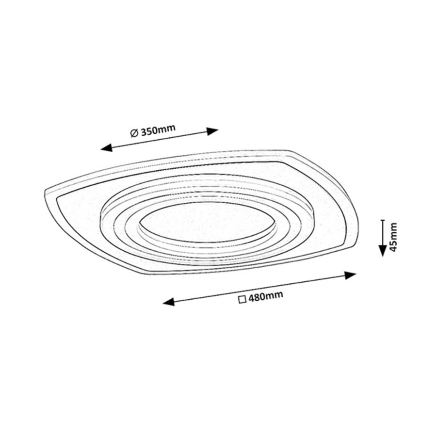 Rabalux - Dimbart LED-takarmatur LED/60W/230V 3000/4000/6000K matt krom + fjärrkontroll 48x48 cm