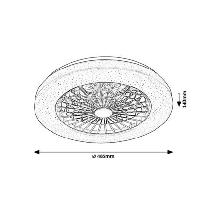 Rabalux - LED Dimbar taklampa med fläkt LED/48W/230V 3000-6500K + fjärrkontroll