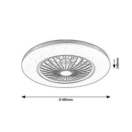 Rabalux - LED Dimbar taklampa med fläkt LED/48W/230V 3000-6500K + fjärrkontroll