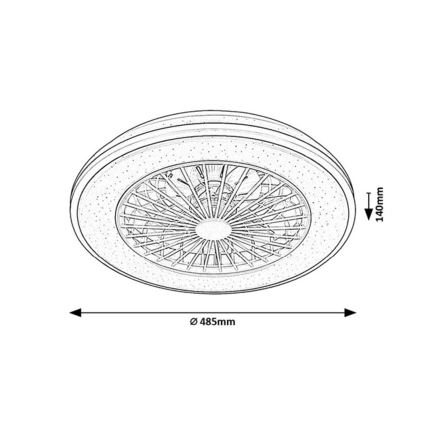Rabalux - LED Dimbar taklampa med fläkt LED/48W/230V 3000-6500K + fjärrkontroll