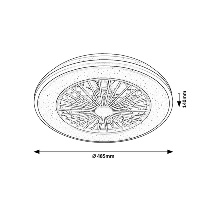 Rabalux - LED Dimbar taklampa med fläkt LED/48W/230V 3000-6500K + fjärrkontroll