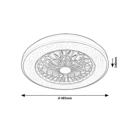 Rabalux - LED Dimbar taklampa med fläkt LED/48W/230V 3000-6500K + fjärrkontroll