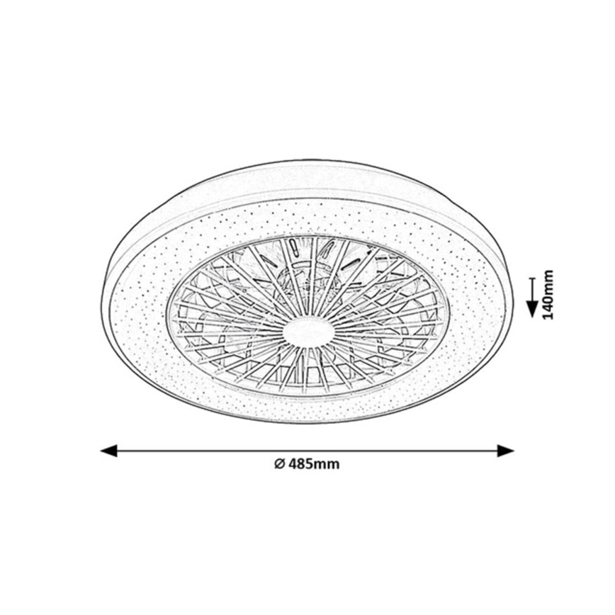 Rabalux - LED Dimbar taklampa med fläkt LED/48W/230V 3000-6500K + fjärrkontroll