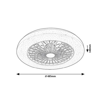 Rabalux - LED RGB Dimbar taklampa med fläkt LED/48W/230V 3000-6500K + fjärrkontroll