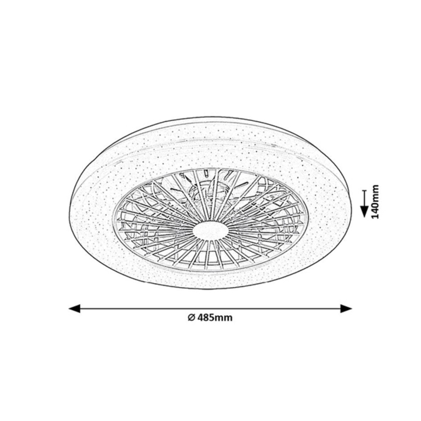 Rabalux - LED RGB Dimbar taklampa med fläkt LED/48W/230V 3000-6500K + fjärrkontroll