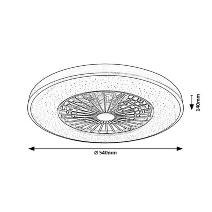 Rabalux - LED Dimbar taklampa med fläkt LED/72W/230V 3000-6500K + fjärrkontroll