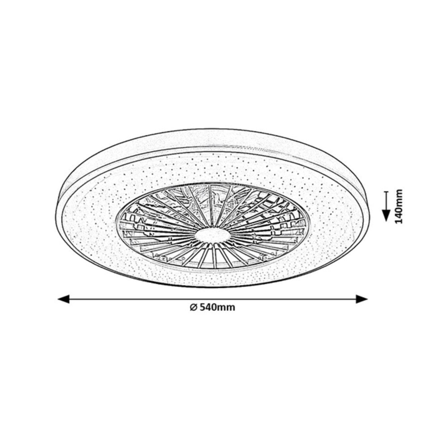 Rabalux - LED Dimbar taklampa med fläkt LED/72W/230V 3000-6500K + fjärrkontroll