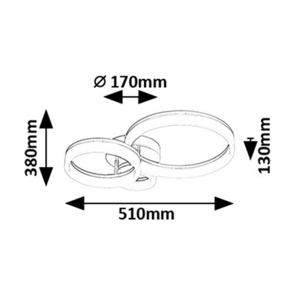 Rabalux - LED taklampa LED/24W/230V 3000/4000/6500K 38x51 cm matt krom