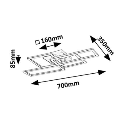 Rabalux - Dimmbar LED-takarmatur LED/40W/230V 3000-6500K 35x70 cm + fjärrkontroll