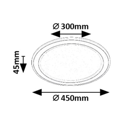 Rabalux - LED RGB dimbar taklampa LED/22W/230V 3000–6500K Ø45 cm + fjärrkontroll