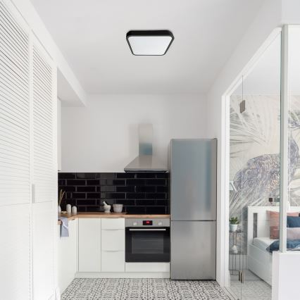 Rabalux - LED taklampa för badrum LED/24W/230V 3000/4000/6000K IP44 29x29 cm svart