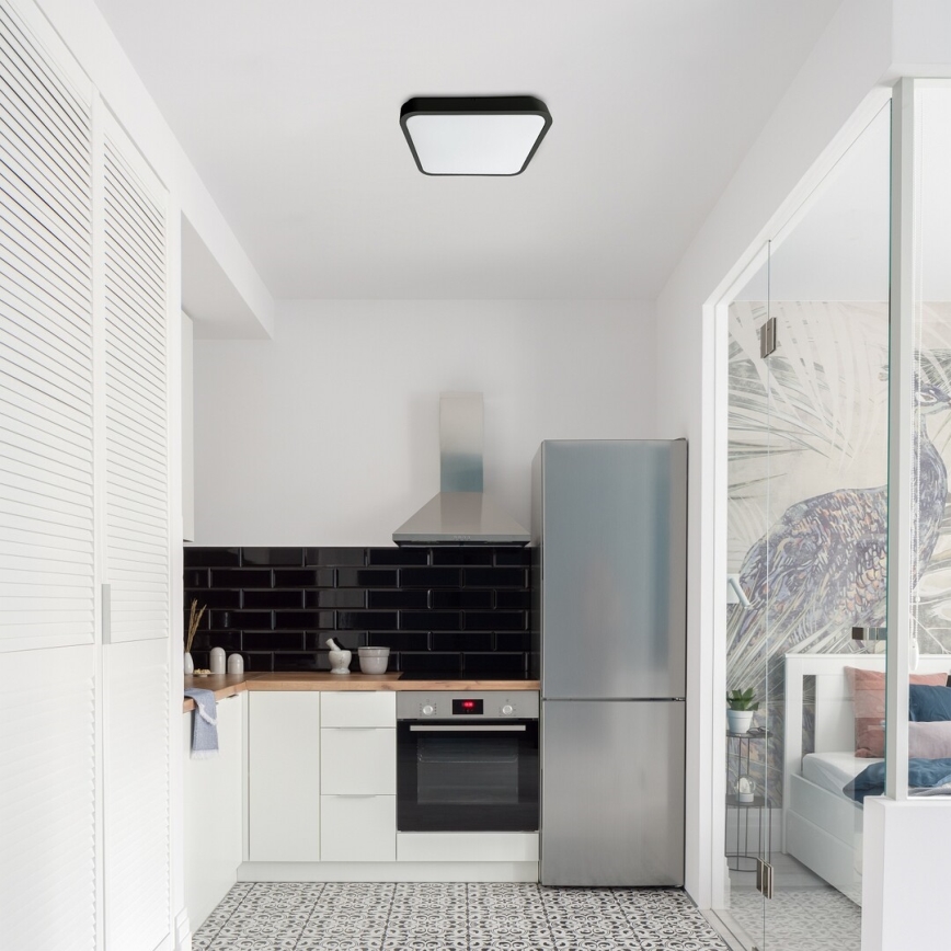 Rabalux - LED taklampa för badrum LED/24W/230V 3000/4000/6000K IP44 29x29 cm svart
