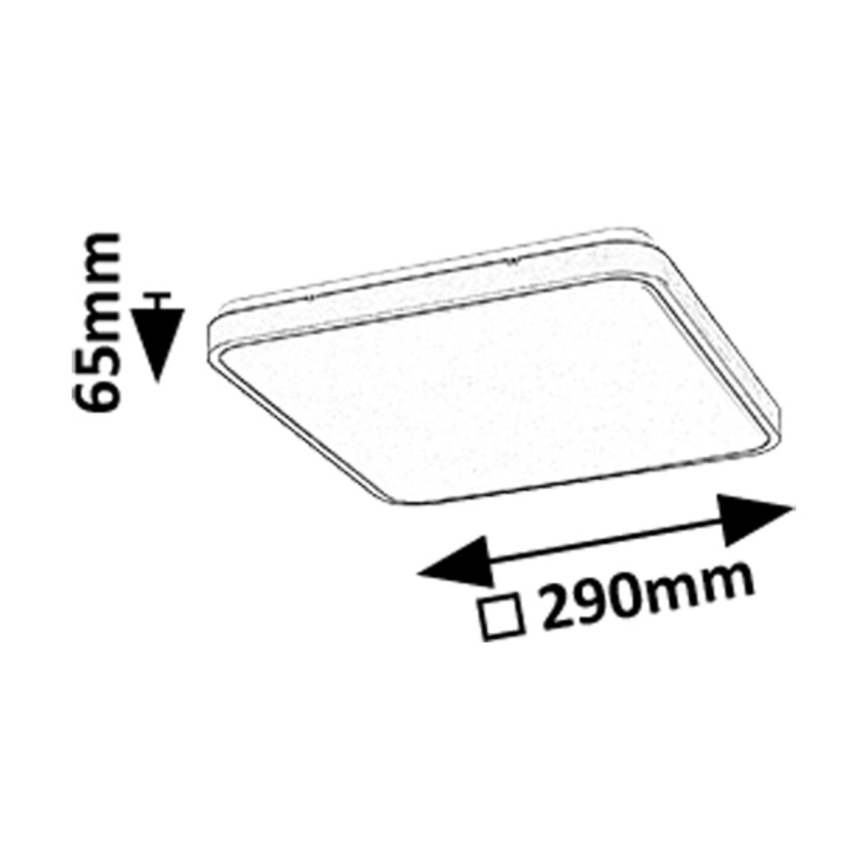 Rabalux - LED taklampa för badrum LED/24W/230V 3000/4000/6000K IP44 29x29 cm svart