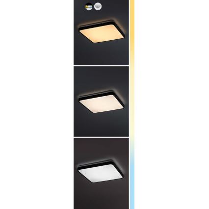 Rabalux - LED taklampa för badrum LED/36W/230V 3000/4000/6000K IP44 42x42 cm svart