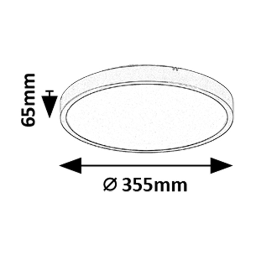 Rabalux - LED taklampa för badrum LED/24W/230V 3000/4000/6000K IP44 diameter 35,5 cm svart