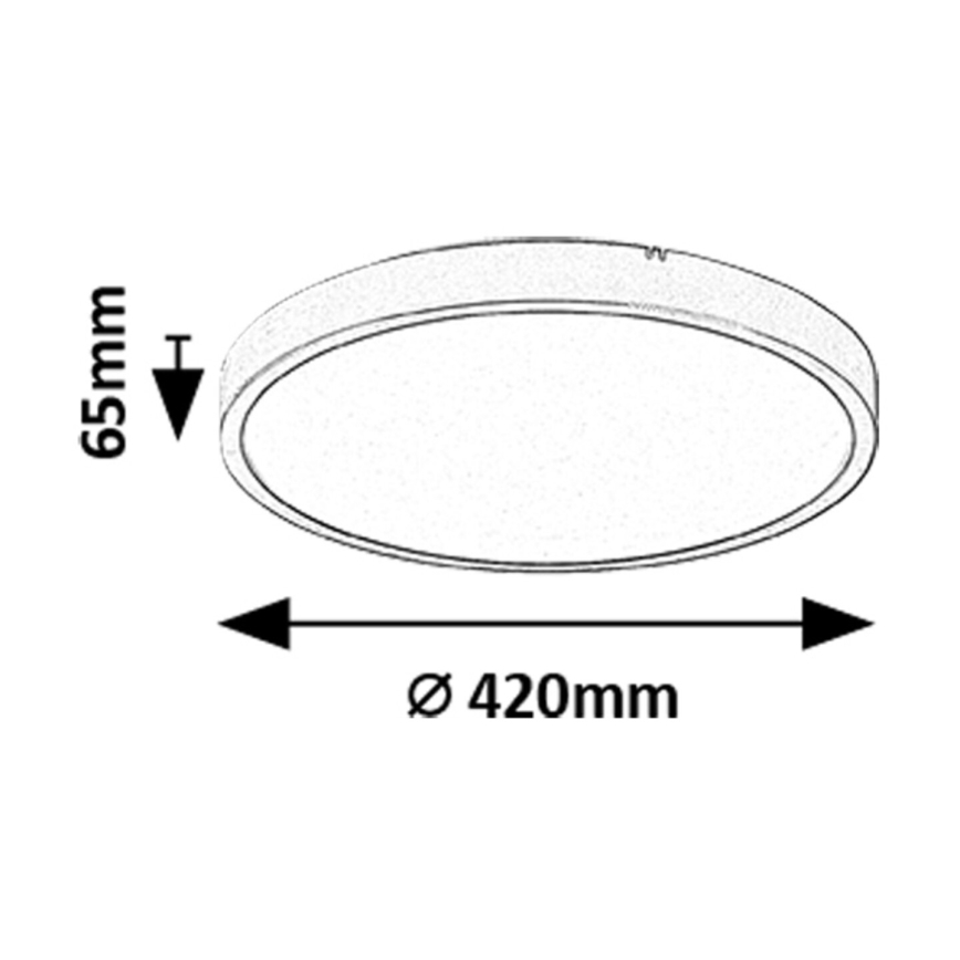 Rabalux - LED taklampa för badrum LED/36W/230V 3000/4000/6000K IP44 diameter 42 cm svart