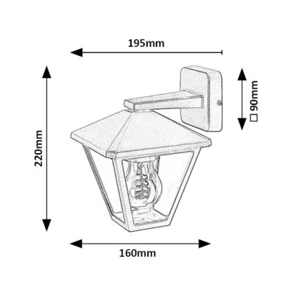 Rabalux - Vägglampa för utomhusbruk 1xE27/40W/230V IP44