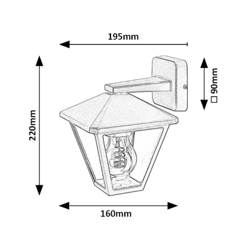 Rabalux - Vägglampa för utomhusbruk 1xE27/40W/230V IP44