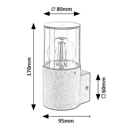Rabalux - Vägglampa för utomhusbruk 1xE27/12W/230V IP44
