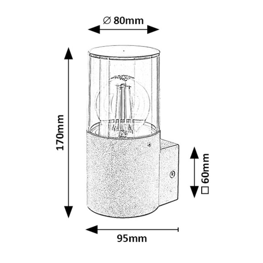 Rabalux - Vägglampa för utomhusbruk 1xE27/12W/230V IP44
