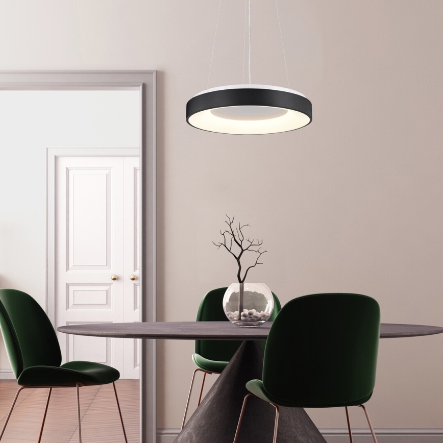 Rabalux - LED ljusreglerad ljuskrona på textilsladd LED/38W/230V 3000-6500K svart + fjärrkontroll