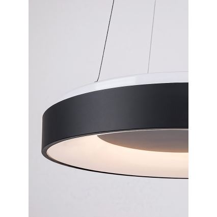 Rabalux - LED ljusreglerad ljuskrona på textilsladd LED/38W/230V 3000-6500K svart + fjärrkontroll