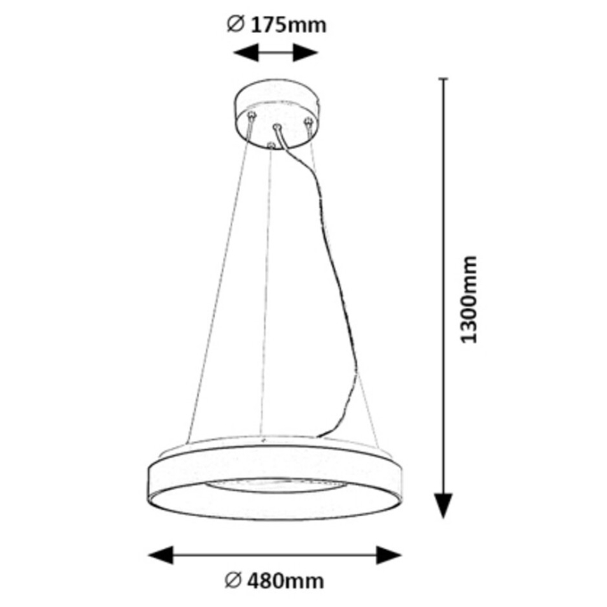 Rabalux - LED ljusreglerad ljuskrona på textilsladd LED/38W/230V 3000-6500K svart + fjärrkontroll