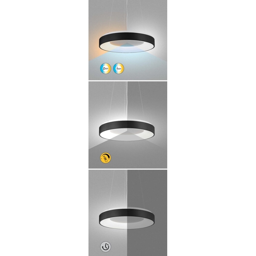 Rabalux - LED ljusreglerad ljuskrona på textilsladd LED/38W/230V 3000-6500K vit + fjärrkontroll
