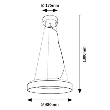 Rabalux - LED ljusreglerad ljuskrona på textilsladd LED/38W/230V 3000-6500K vit + fjärrkontroll