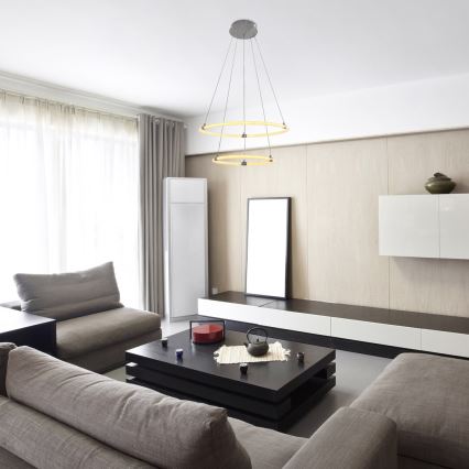 Rabalux - LED ljusreglerad ljuskrona på textilsladd LED/55W/230V + fjärrkontroll