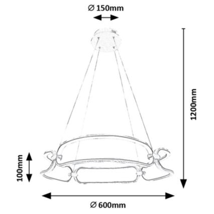 Rabalux - LED ljuskrona med textilsladd LED/67W/230V 4000K
