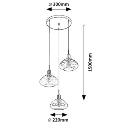Rabalux - Taklampa med 3xE27/40W/230V