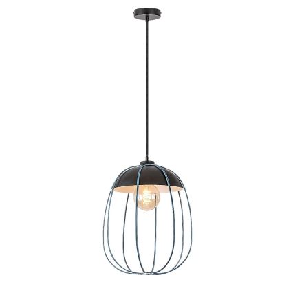 Rabalux - Ljuskrona med textilsladd 1xE27/60W/230V svart/blå