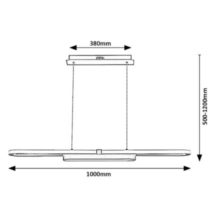 Rabalux - LED ljuskrona med textilsladd LED/48W/230V 4000K svart