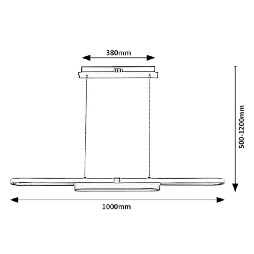 Rabalux - LED ljuskrona med textilsladd LED/48W/230V 4000K matt krom