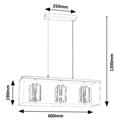 Rabalux - Taklampa 3xE27/25W/230V