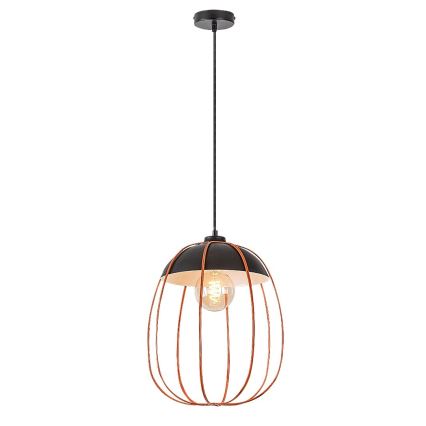 Rabalux - Ljuskrona med textilsladd 1xE27/60W/230V svart/orange
