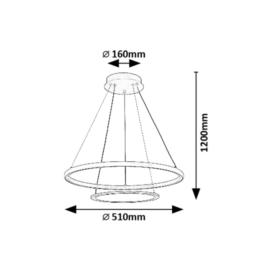 Rabalux - LED ljusreglerad ljuskrona på textilsladd LED/42W/230V 3000-6500K + fjärrkontroll