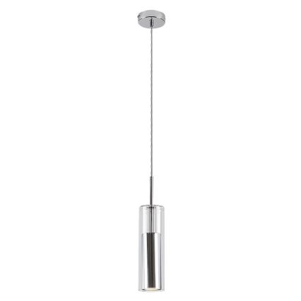 Rabalux - Ljuskrona med textilsladd 1xGU10/50W/230V genomskinlig/skinande krom