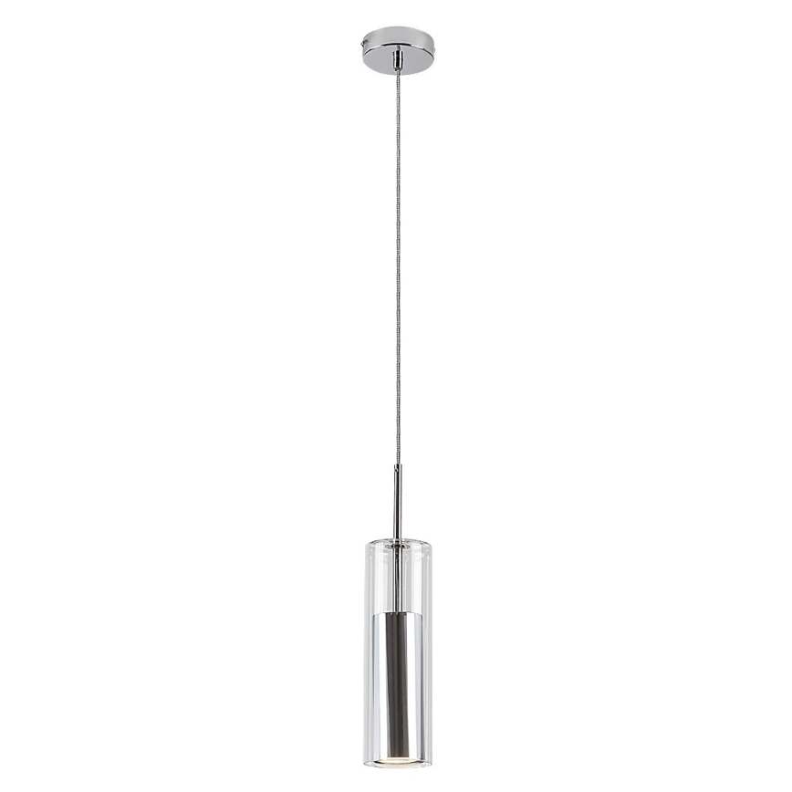 Rabalux - Ljuskrona med textilsladd 1xGU10/50W/230V genomskinlig/skinande krom