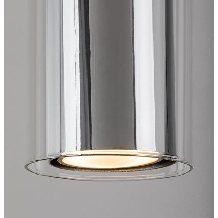 Rabalux - Ljuskrona med textilsladd 1xGU10/50W/230V genomskinlig/skinande krom