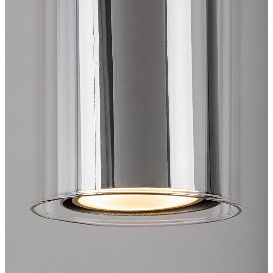 Rabalux - Ljuskrona med textilsladd 1xGU10/50W/230V genomskinlig/skinande krom