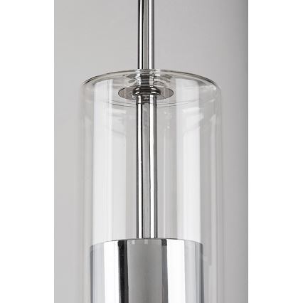 Rabalux - Ljuskrona med textilsladd 1xGU10/50W/230V genomskinlig/skinande krom