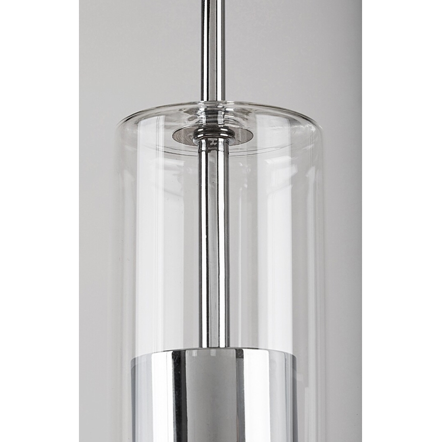Rabalux - Ljuskrona med textilsladd 1xGU10/50W/230V genomskinlig/skinande krom