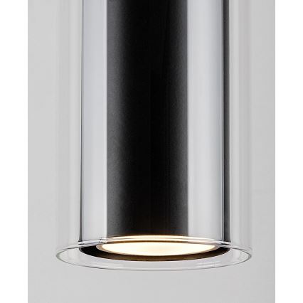 Rabalux - Ljuskrona med textilsladd 1xGU10/50W/230V genomskinlig/svart