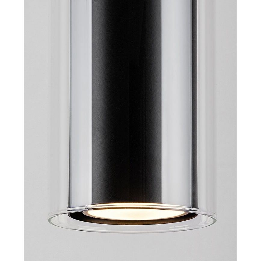 Rabalux - Ljuskrona med textilsladd 1xGU10/50W/230V genomskinlig/svart