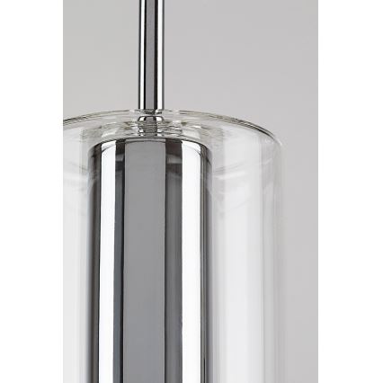 Rabalux - Ljuskrona med textilsladd 1xE27/40W/230V genomskinlig/skinande krom