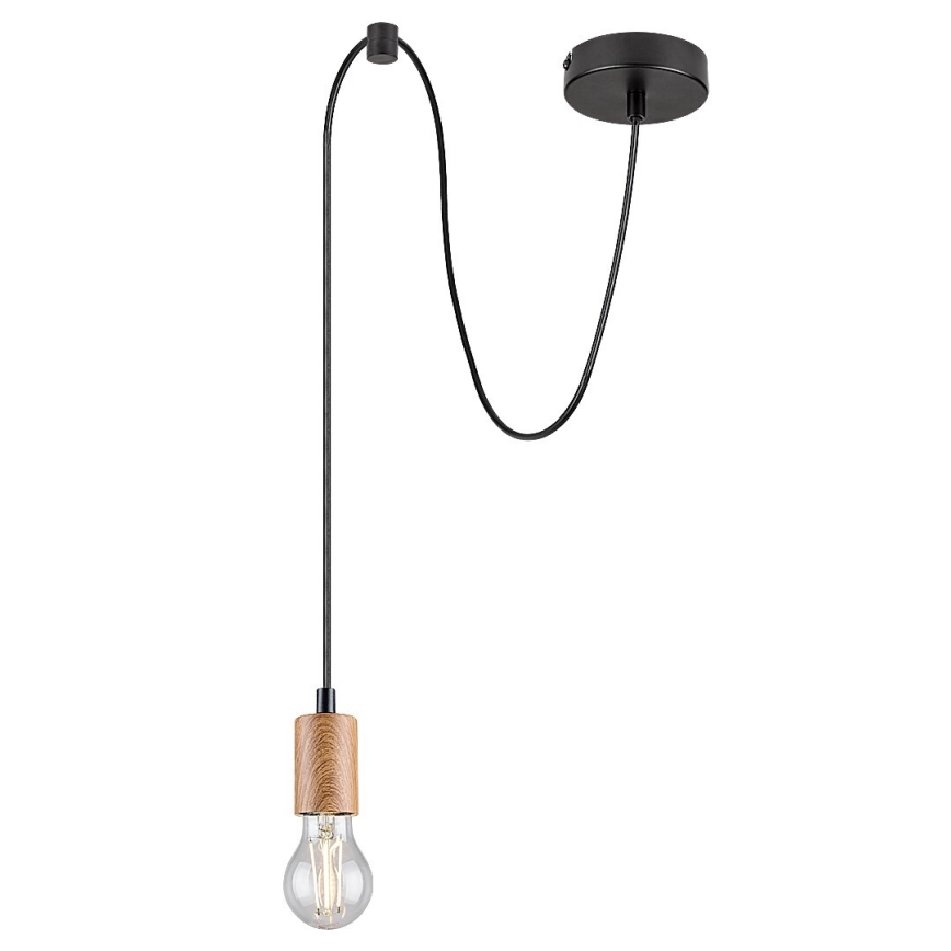 Rabalux - Ljuskrona med textilsladd 1xE27/60W/230V bok