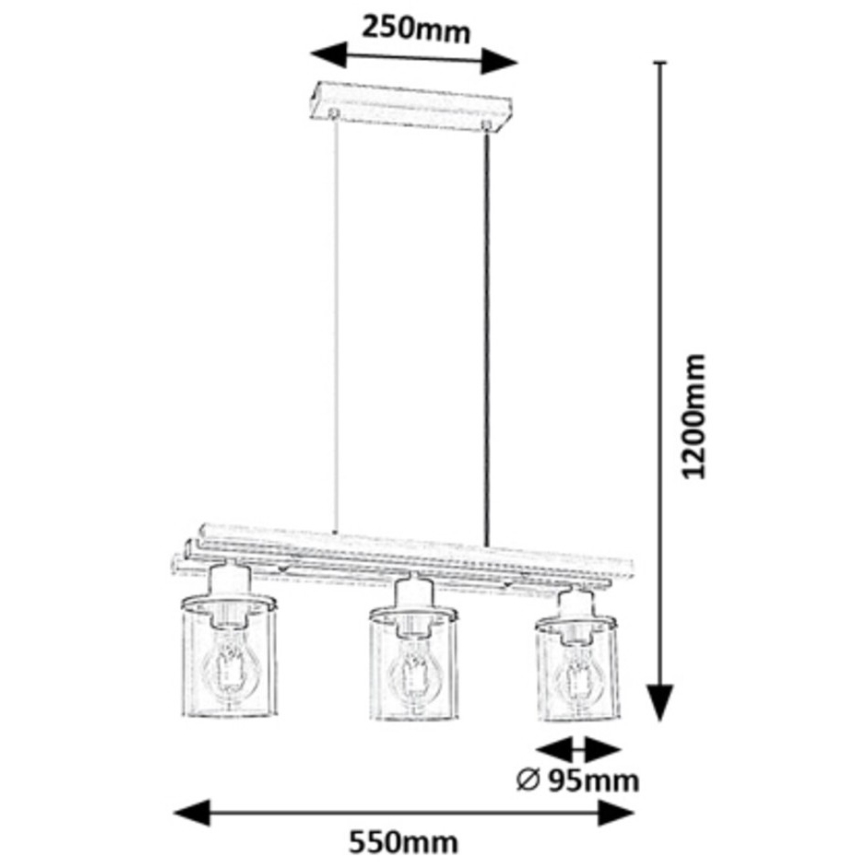Rabalux - Taklampa 3xE27/25W/230V tall